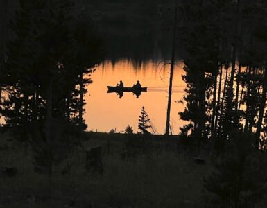 Canoe at sunset