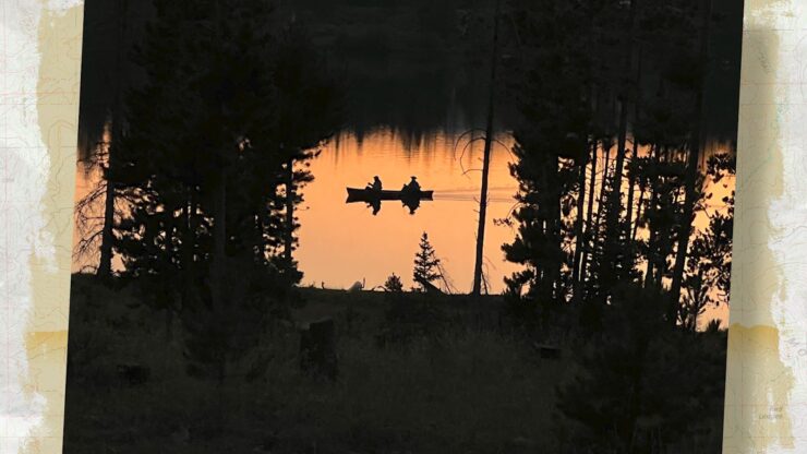 Canoe at sunset