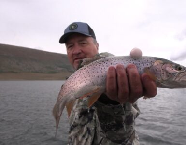 Adam Eakle holding trout